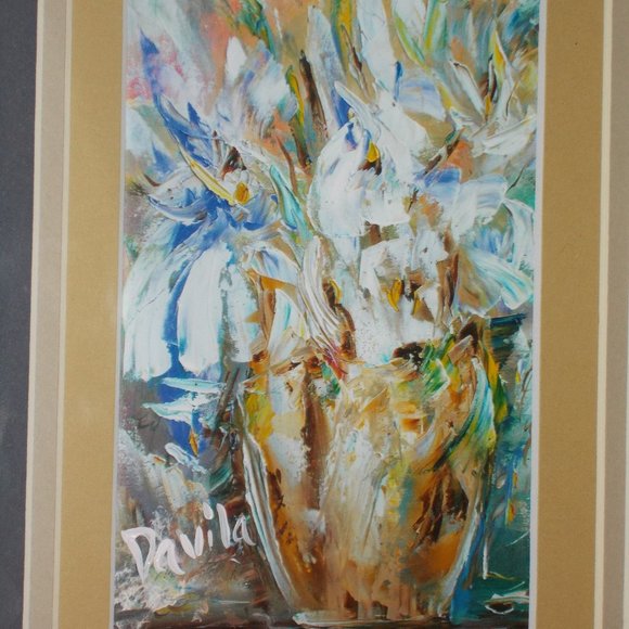 "Butter Cup Floral" 4"x6"print matted & framed by Davila - Picture 3 of 4